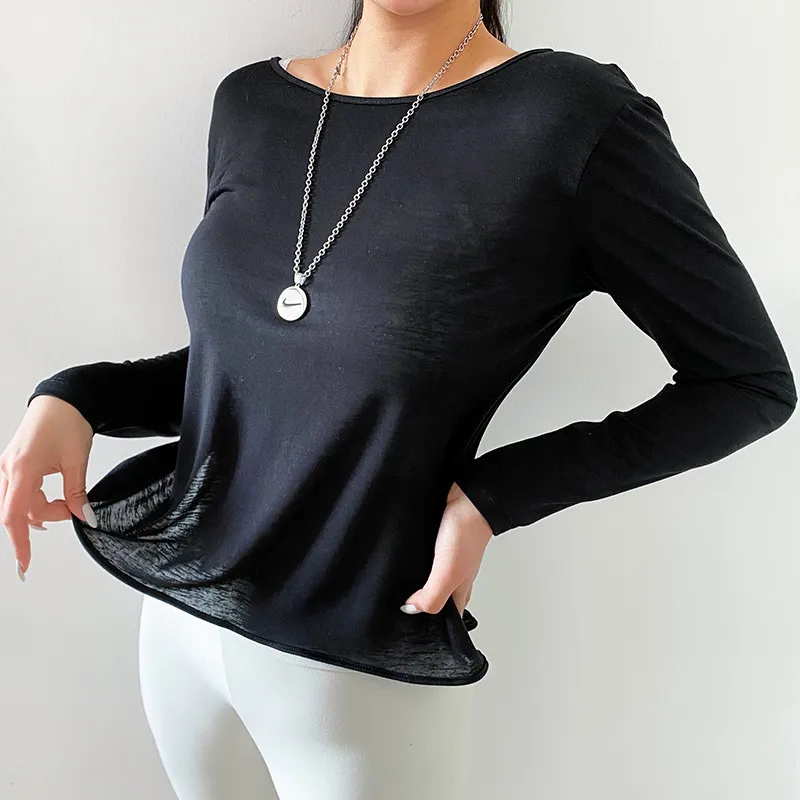 Женский сексуальный спортивный топ на спине рубашки для йоги дышащий с длинными