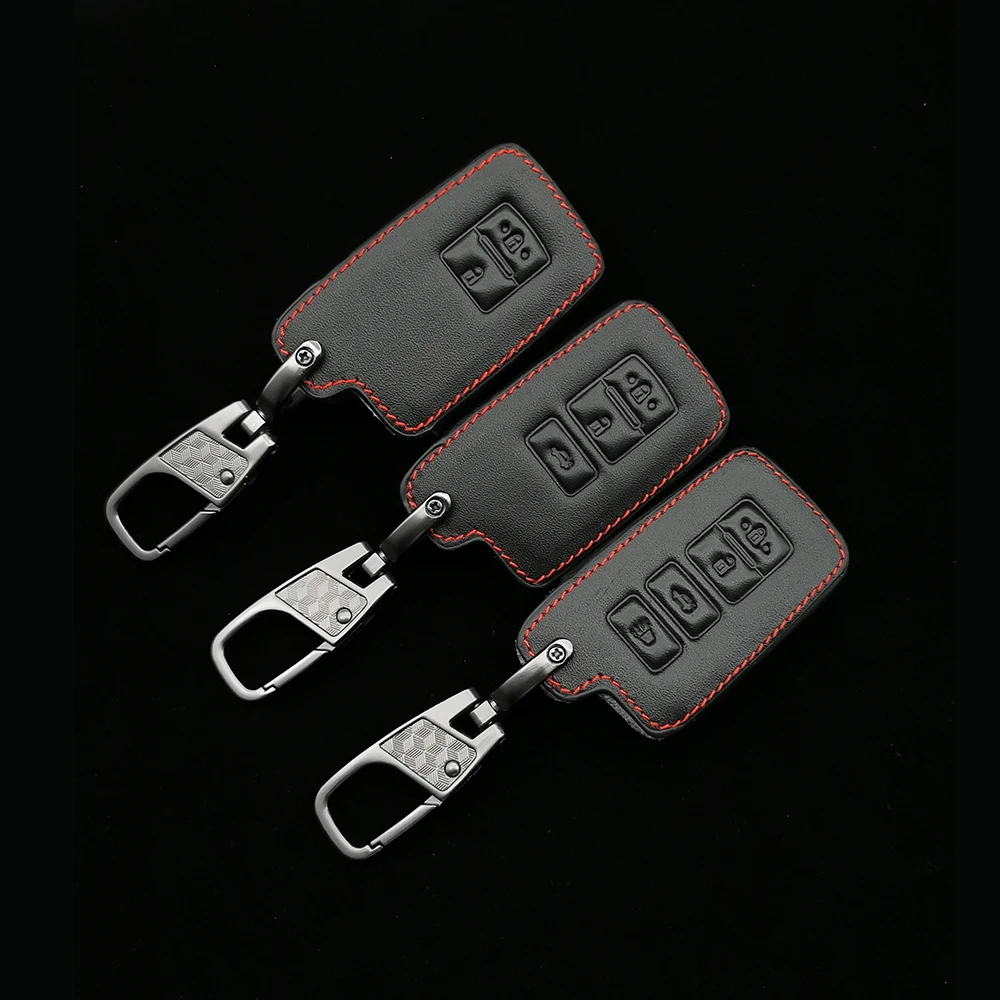 

Leather Car Key Case For Toyota Auris Camry Rav4 Avalon Yaris Verso 2012-2018 2/3/4Button Keyless Remote Fob Protector Cover Bag
