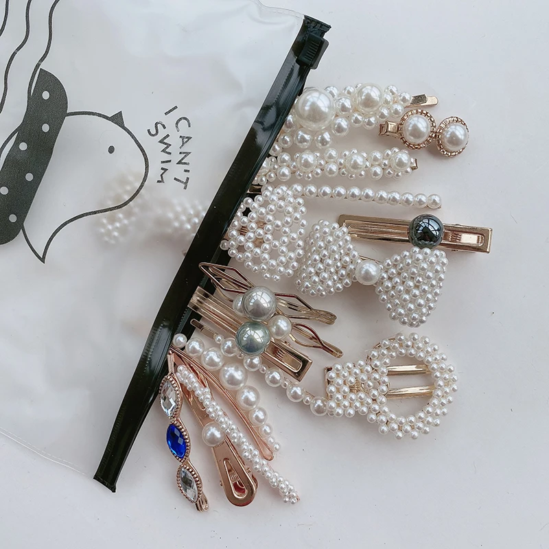 Женские заколки для волос с жемчугом элегантные Геометрические аксессуары 3