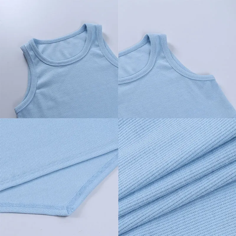 

New sexy sleeveless crop top casual solid color tight-fitting tops women nine-point top halter vest camisole short T-shirt 2021