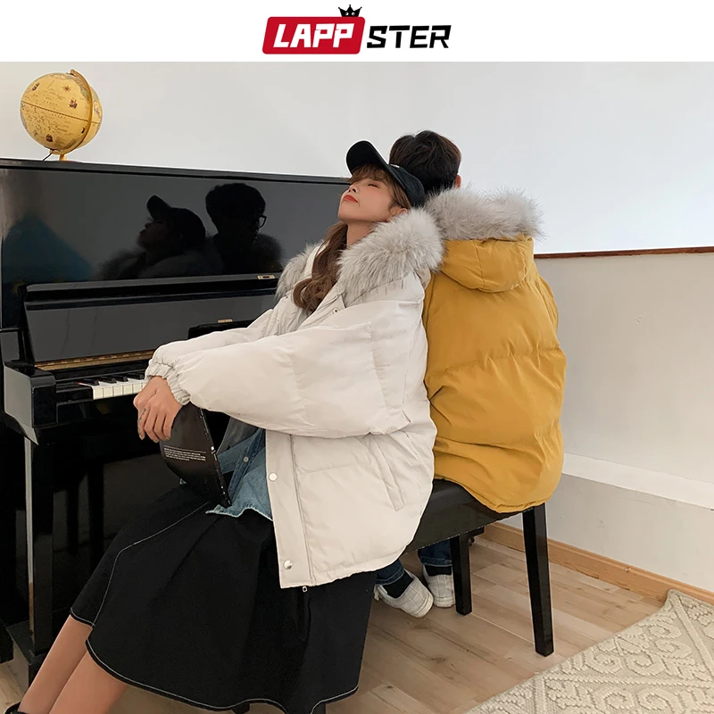 LAPPSTER, мужское корейское толстое пальто, парка, Мужская Уличная одежда, хип-хоп зимние куртки, пальто, мужские хип-хоп куртки с капюшоном