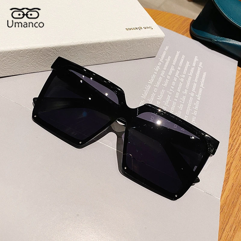 Женские квадратные солнцезащитные очки Umanco большие модные дизайнерские в полной
