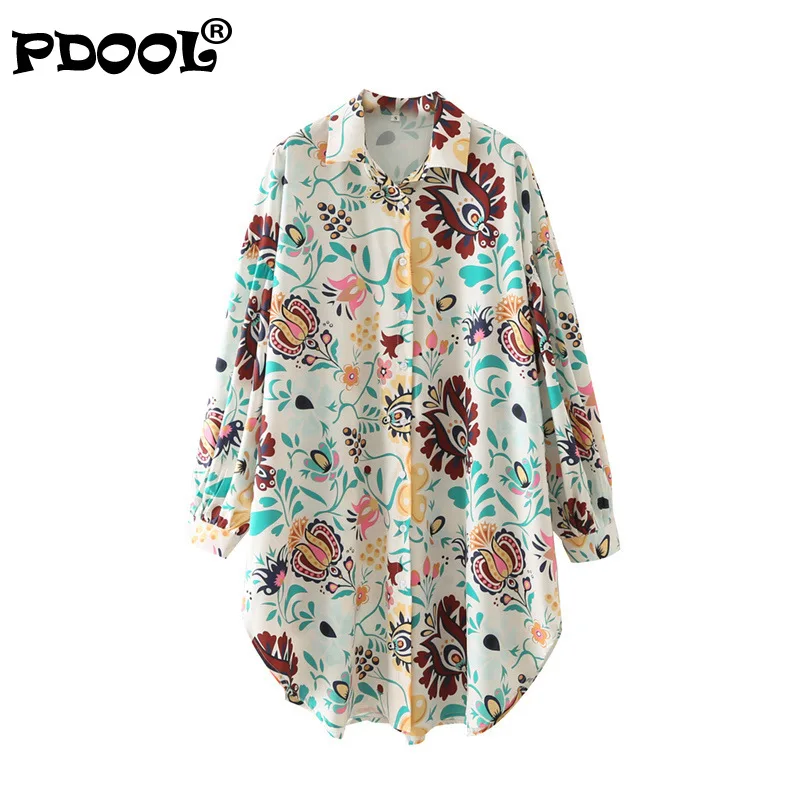 

Women Fashion Floral Printing Shirt Style Straight Playsuits Female Long Sleeve Shorts Siamese Chic Pocket Rompers