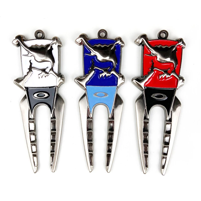 

1PC Golf Spring Fork Golf Accessories Steel Repairing Turf Tool Switchblade Pitch Groove Cleaner Golf Pitchfork With Marker