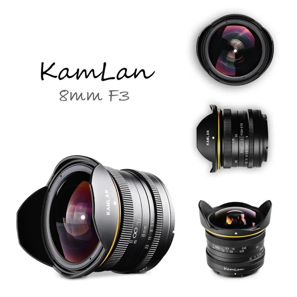 KamLan 8 мм F3.0 APS-C ручной широкоугольный объектив рыбий глаз для объектива Sony Canon