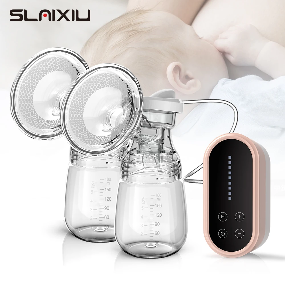 NEW Electric Protable Dual Breastfeeding Milk Pump Breast Pump Mirror Touchscreen LED Display Charged By USB Mute NO BPA