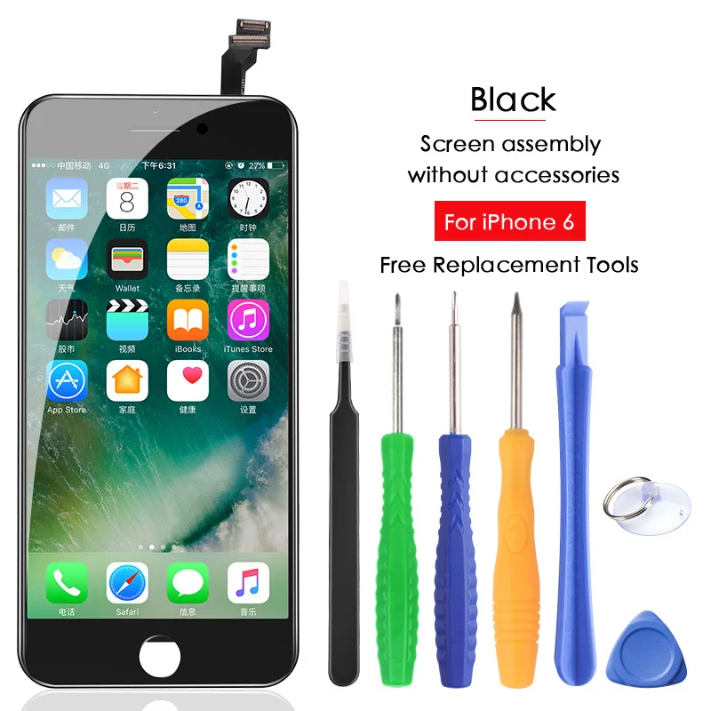 For iPhone 6 Black NOHON HD ЖК-дисплей экран AAAA для iPhone 6 6S 7 Замена 3D сенсорный дигитайзер сборка Мобильный телефон ЖК s сенсорный экран - Цвет: For iPhone 6 Black