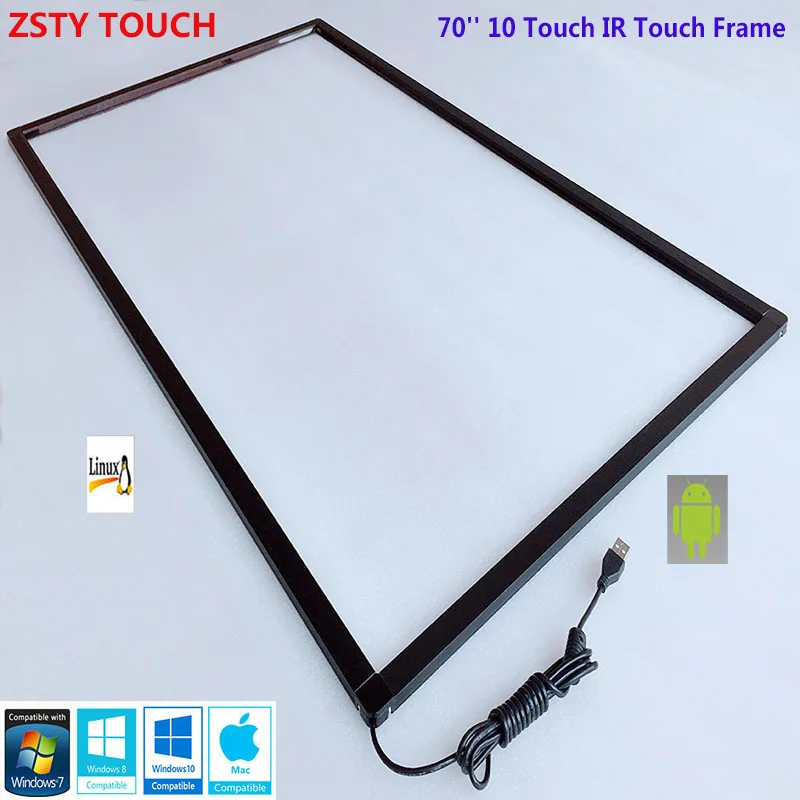 ZSTY Touch 70 дюймов IR сенсорная рамка 10 точек usb инфракрасный сенсорный экран панель