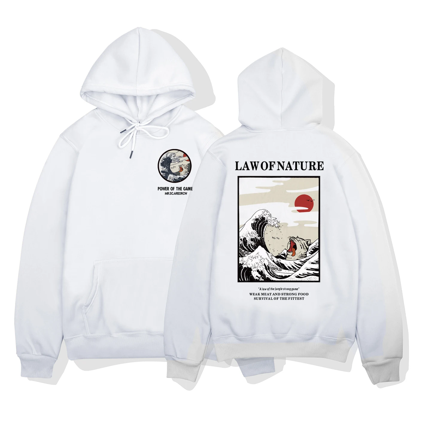 Худи мужское зимнее флисовое в японском стиле Повседневная Толстовка с японским