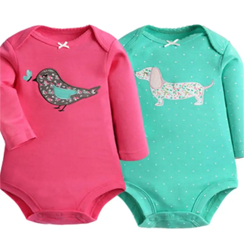 2 шт./лот стильные боди для маленьких девочек хлопковая одежда с длинными