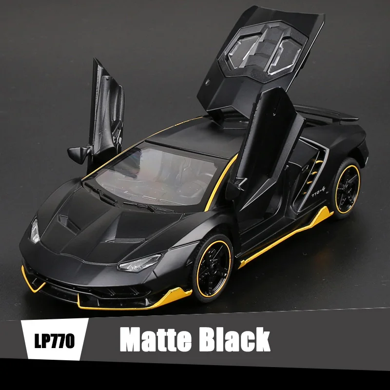 Matte Black 1:32 шкала моделирования быстро Lykan супер гоночный автомобиль модели ярости автомобиля Diecast игрушки со звуком сплава спортивных авто для мальчиков - Цвет: Matte Black