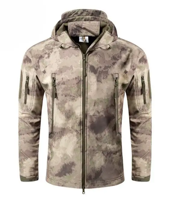 Men Woodland Digital Camouflage Jackets Outdoor Waterproof Windproof Coats Military Warm Fleece Tactical Softshell Jacket - Цвет: ATACS