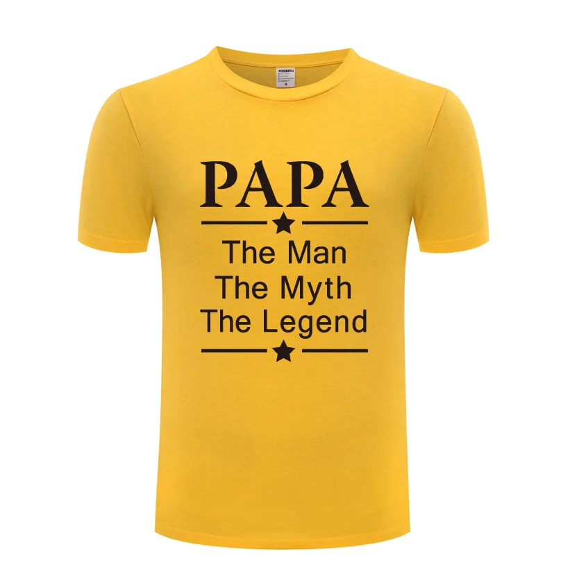 

Papa The Man The Myth The Legend T Shirt Men Funny Cotton Short Sleeve Tshirt Novelty T-Shirt for Men Tops Tee Father's Day Gift