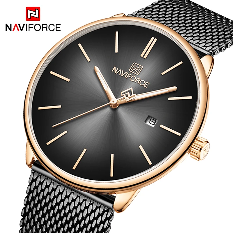 Часы NAVIFORCE для влюбленных мужские часы простые Роскошные Кварцевые наручные
