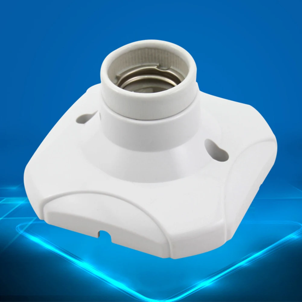 

E27 Socket Ceramic Screw Lamp Holder Flame Retardant Living Room Ceiling Square Base Heat Resistant Home Light Balcony Universal