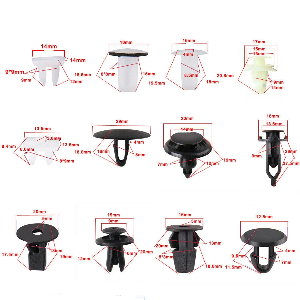 

292PCS Car Fender Door Hood Bumper Trim Clip Body Retainer Assortment Fit for TOYOTA