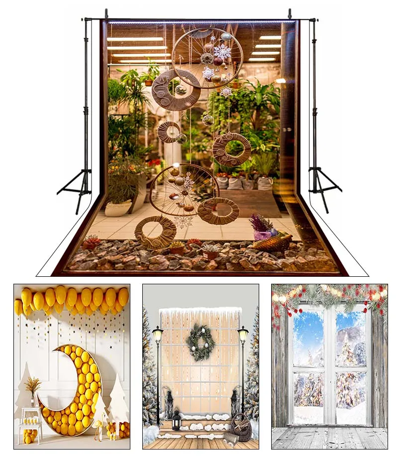 

Christmas Photography Background chidlren Gift outside window Backdrop Child Portrait Xmas Decoration Props Photo Studio