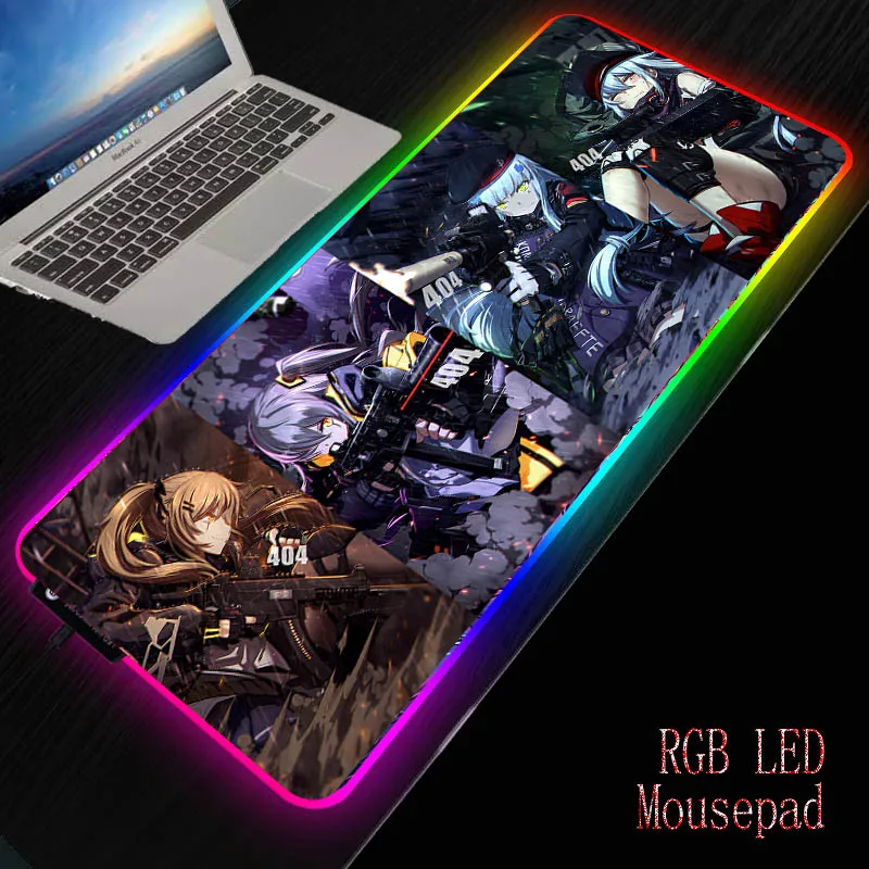 Большой игровой коврик для мыши MRGBEST девочек из аниме Frontline компьютерный RGB со