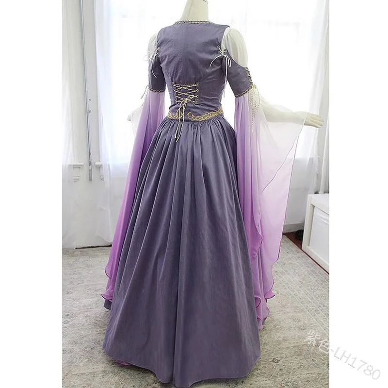 Женское платье макси для косплея винтажное готическое средневековое 5 цветов