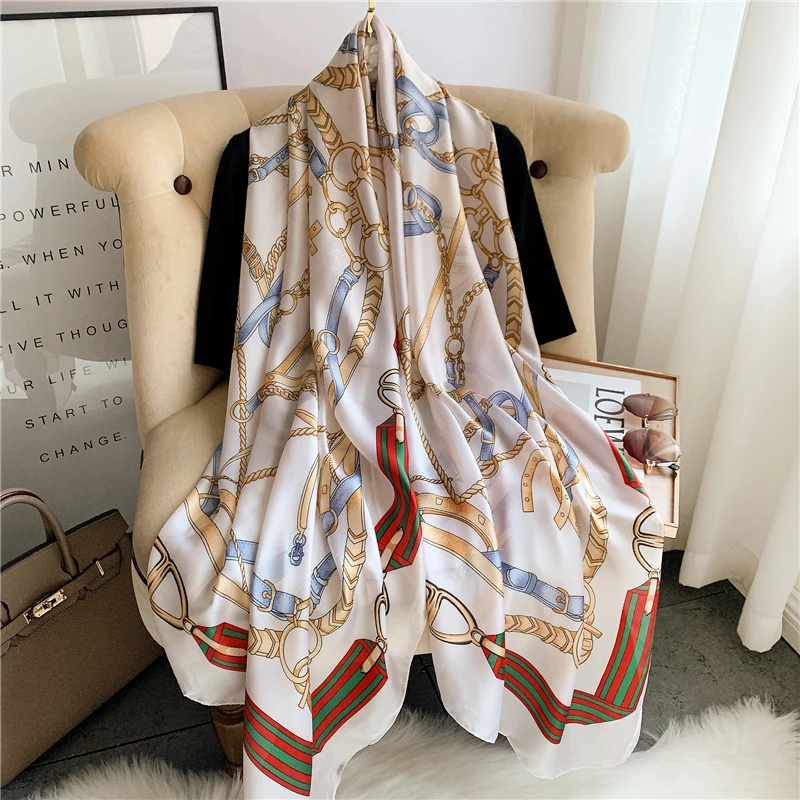 2022 новый роскошный шелковый шарф женские модные клетчатые шали и палантины