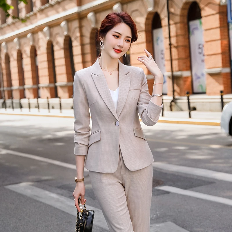 

Plus Size 5XL Spring Autumn Formal Women Business Suits OL Pantsuits Ladies Office Wear Professional Career Interview Blazers