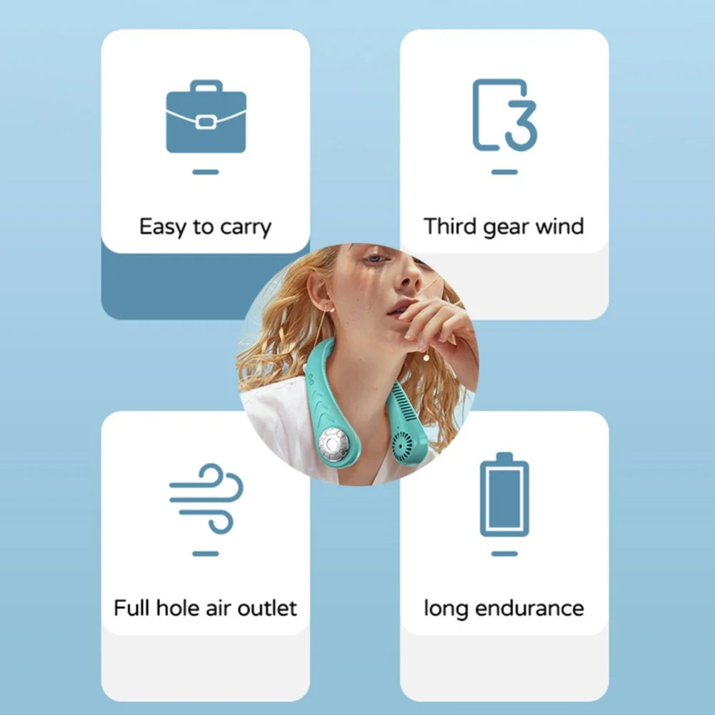 

Summer Fan Leafless Halter Hanging Neck Fan Cooling Portable Fan Birthday Gifts for Friends Sales Volume Product 2021