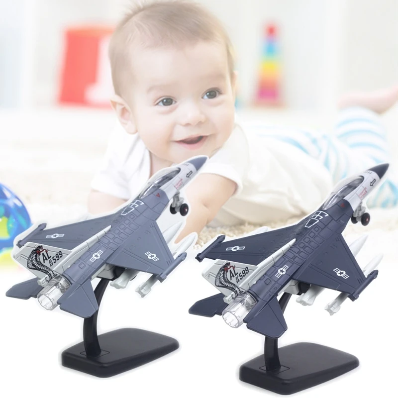 

85DE Lighting and Sound Effects Pull Back Toy, Engineering Recoil Function Aircraft Model for Children and Toddlers