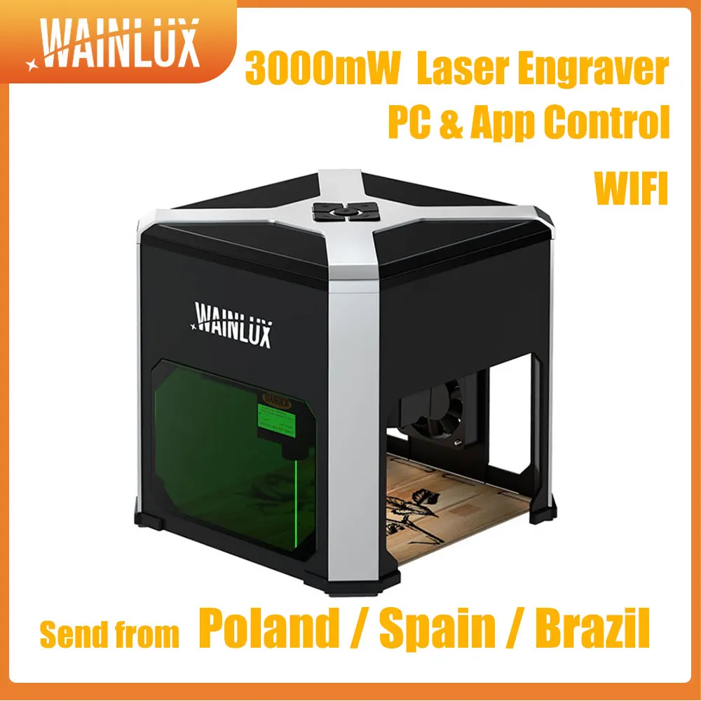 Лазерный гравер Wainlux K6 3000 МВт CNC Wifi мини лазерный гравировальный станок сделай сам
