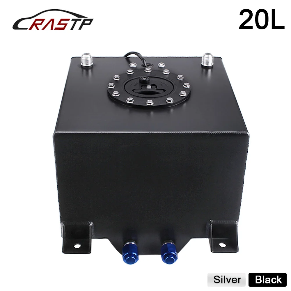

RASTP-High Quality Aluminum 20L Fuel Surge Tank Mirror Polish Fuel Cell with Cap with Sensor RS-OCC040