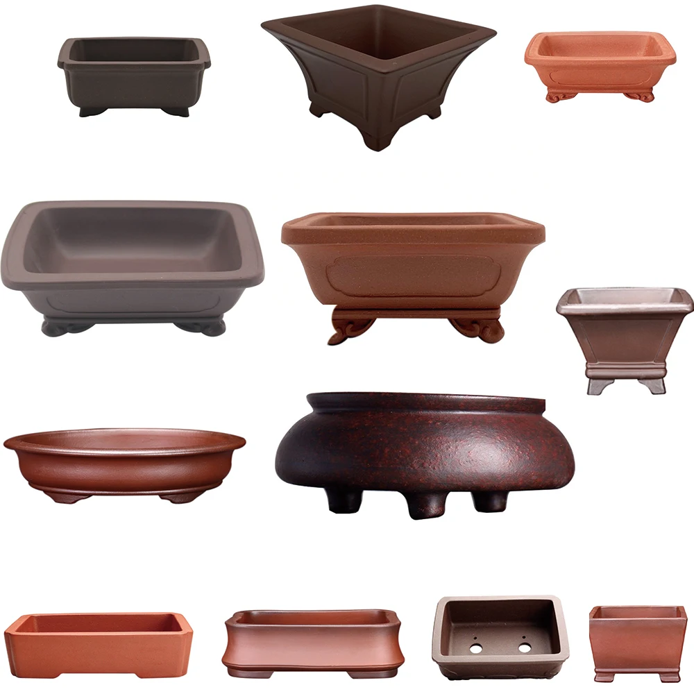 1 шт. антикварная грязи цветочный горшок ручной работы Zisha Керамика бонсай