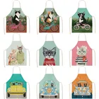 Кухонные фартуки для мужчин и женщин, водонепроницаемый, с защитой от жира, из хлопка и льна, домашний текстиль шеф-повара