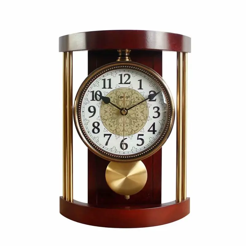 

Wooden Cute Gold Small Table Clock Round Quartz Electronic Table Clock Desktop Pendulum Relogio De Mesa Clocks Home EA60ZZ