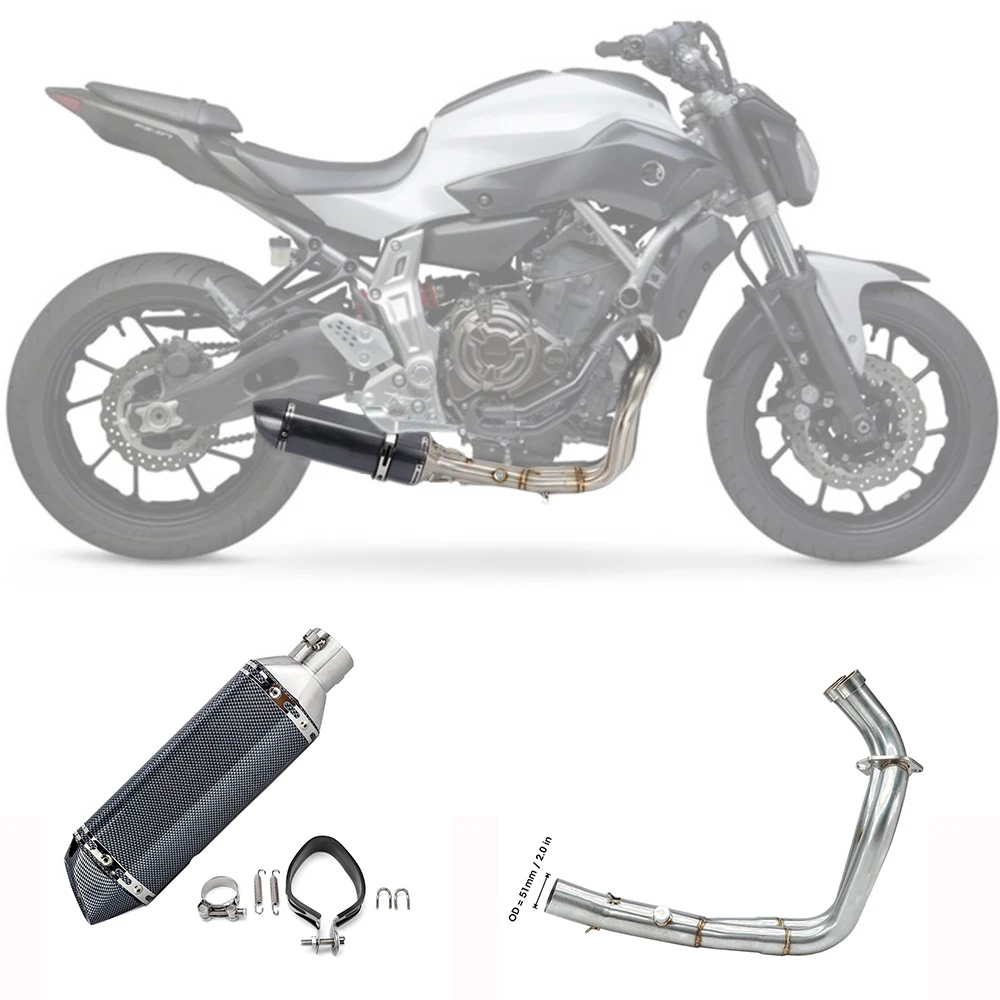 Полная выхлопная система мотоцикла боковой трубы конец для YAMAHA FZ07 MT07 2014 2015 2016 2017