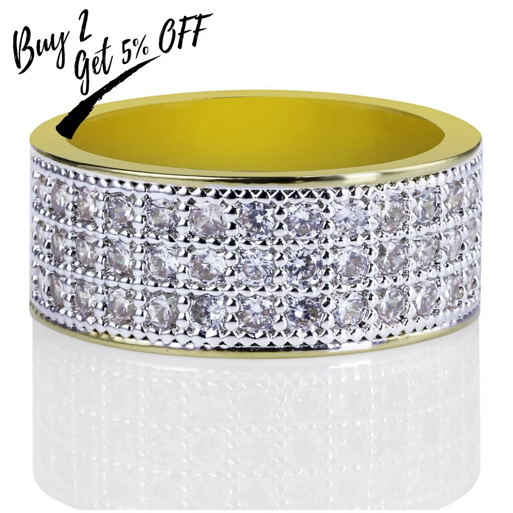 TOPGRILLZ хип хоп Рок мужское круглое микро проложить кубическое кольцо с цирконием