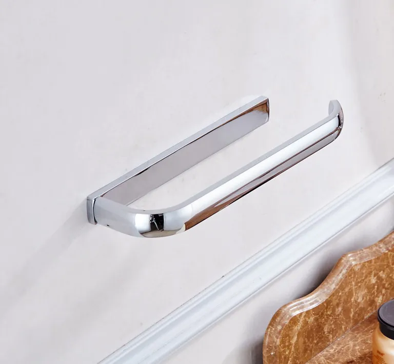

Modern Chrome Brass Simple Style Wall Mounted Bathroom Single Bar Rack Towel Rails Holder 2ba834