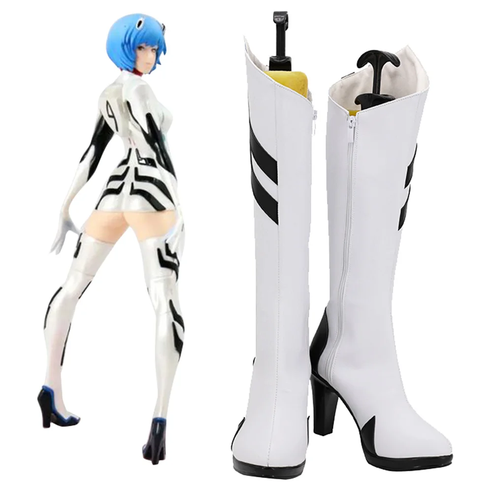 

Game Anime EVA Ayanami Rei Cosplay Shoes Boots Halloween Costumes Accessory Custom Made