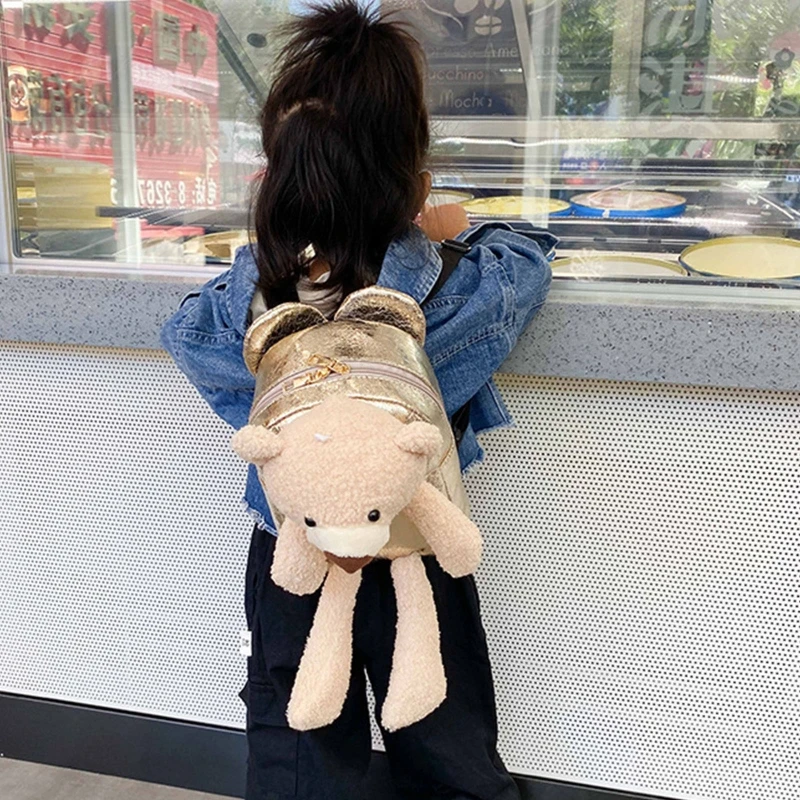 

Cute Cartoon Plush Bear Kids Backpacks Stuffed Animal Toddler Toy for Boys and Girls Outdoor Traveling Kindergarten Children's C