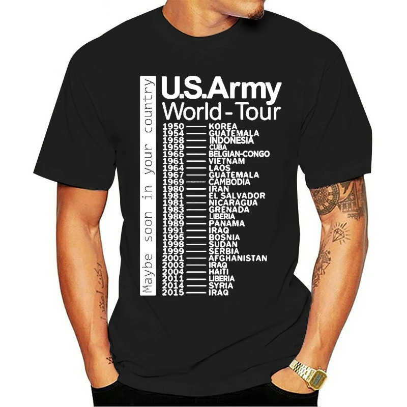 

O-neck T-shirt US Army World Tour Coming Soon To A Country Near You Unisex Band Music Tour Men