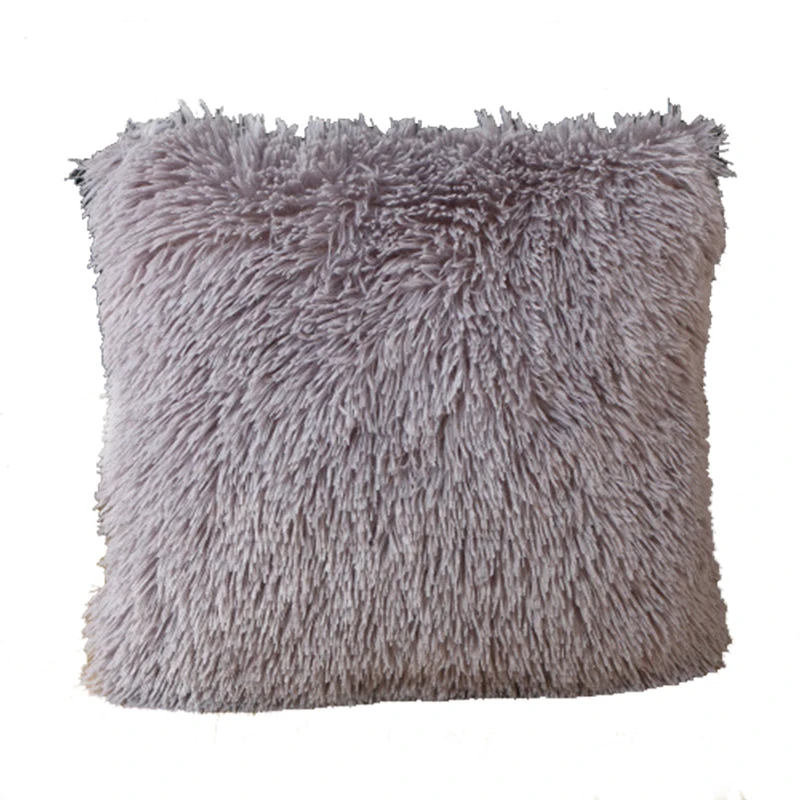

Solid Color Soft Fur Plush Decorative Cushion Cover for Home Pillow Case Bed Room Pillowcases Pillows Car Seat Decoration Sofa