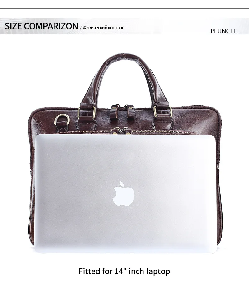 Новый Винтажный деловой мужской портфель из натуральной коровьей кожи сумка на