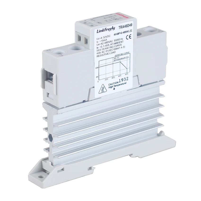 

Умный интегрированный радиатор TRA48D40M, реле SSR 3 в, 5 В, 12 В, 24 В постоянного тока на DIN-рейке, твердотельное реле напряжения, коммутационная плата 40 А