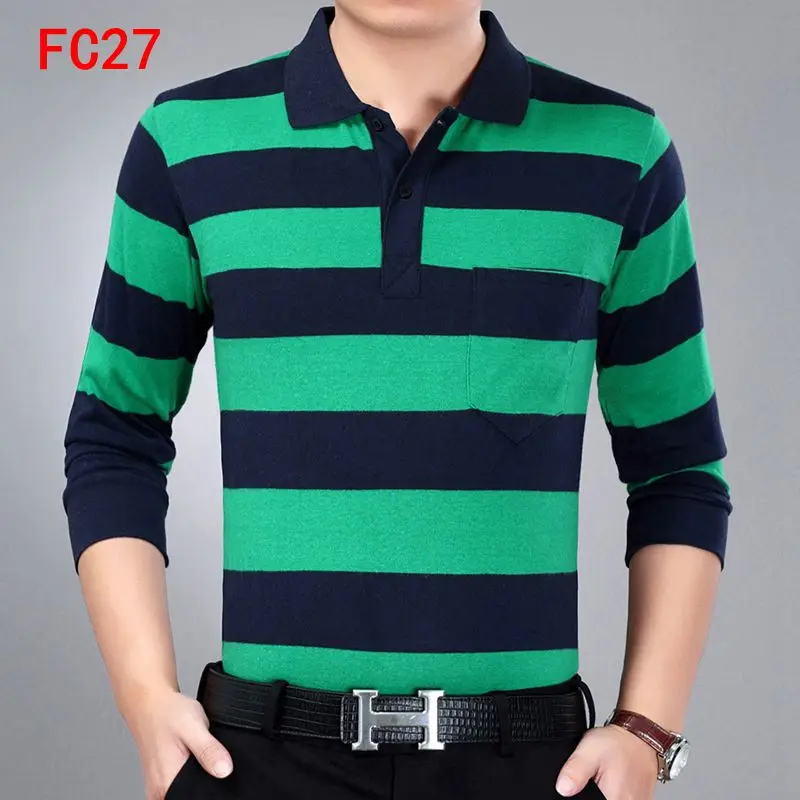 Брендовая Классическая осенне зимняя рубашка поло повседневная трикотажная