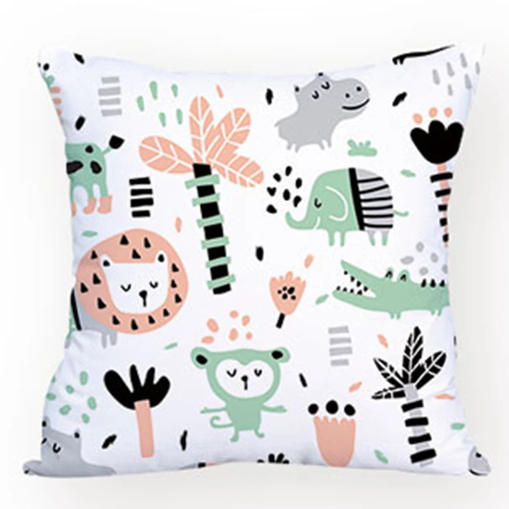 Cartoon Animal Football Cushion Cover Decorative Comfortable Pouf Pillows Geometirc Letter Living Room Relax | Дом и сад