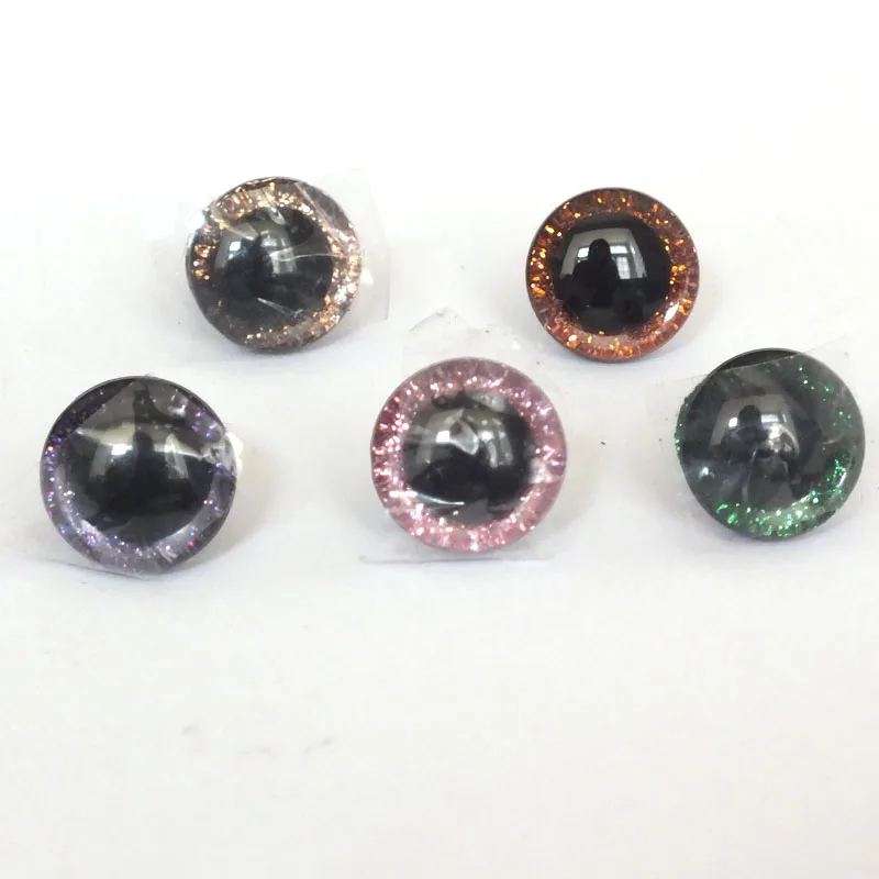 50 unids/lote de art&iacute;culos nuevos de 16mm/20mm/25mm, Ojos de juguete de seguridad con purpurina de pl&aacute;stico trapezoidal + arandela blanca para mu&ntilde;eca diy-3