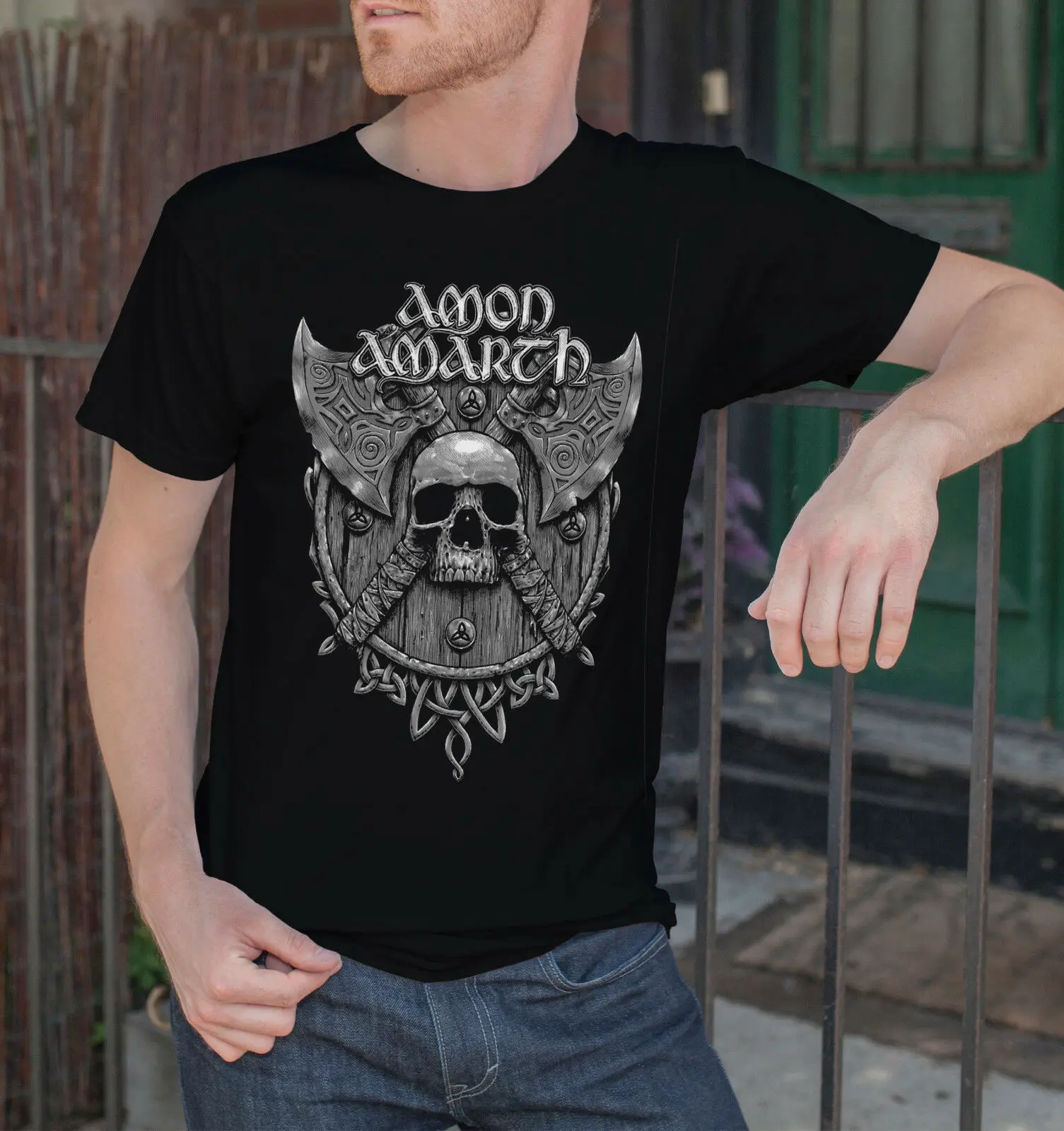 Amon Amarth Мужская черная футболка с логотипом метал-группы Vikings Swedish Metal 5 | одежда