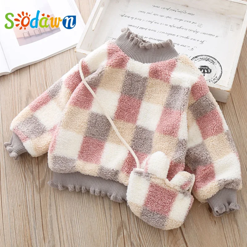 

Sodawn Children Pullover Sweater Autumn Winter Long Sleeve Plaid Printed Sweater Kid Soft Warm Outfit Clothing