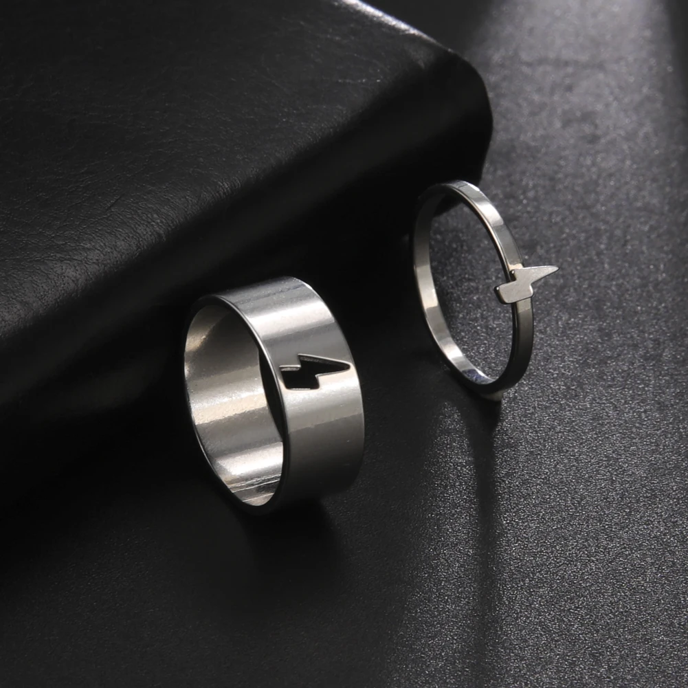 Teamer Lightning Пара Кольца для мужчин и женщин погодное настроение из нержавеющей