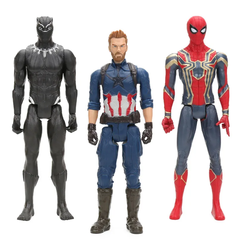 Экшен-фигурки Hasbro, игрушки Marvel, фигурки супергероев из фильма «Мстители: Финал» — Тор, Капитан Америка, Танос, Росомаха, Человек-паук, Железный человек, размер 30 см