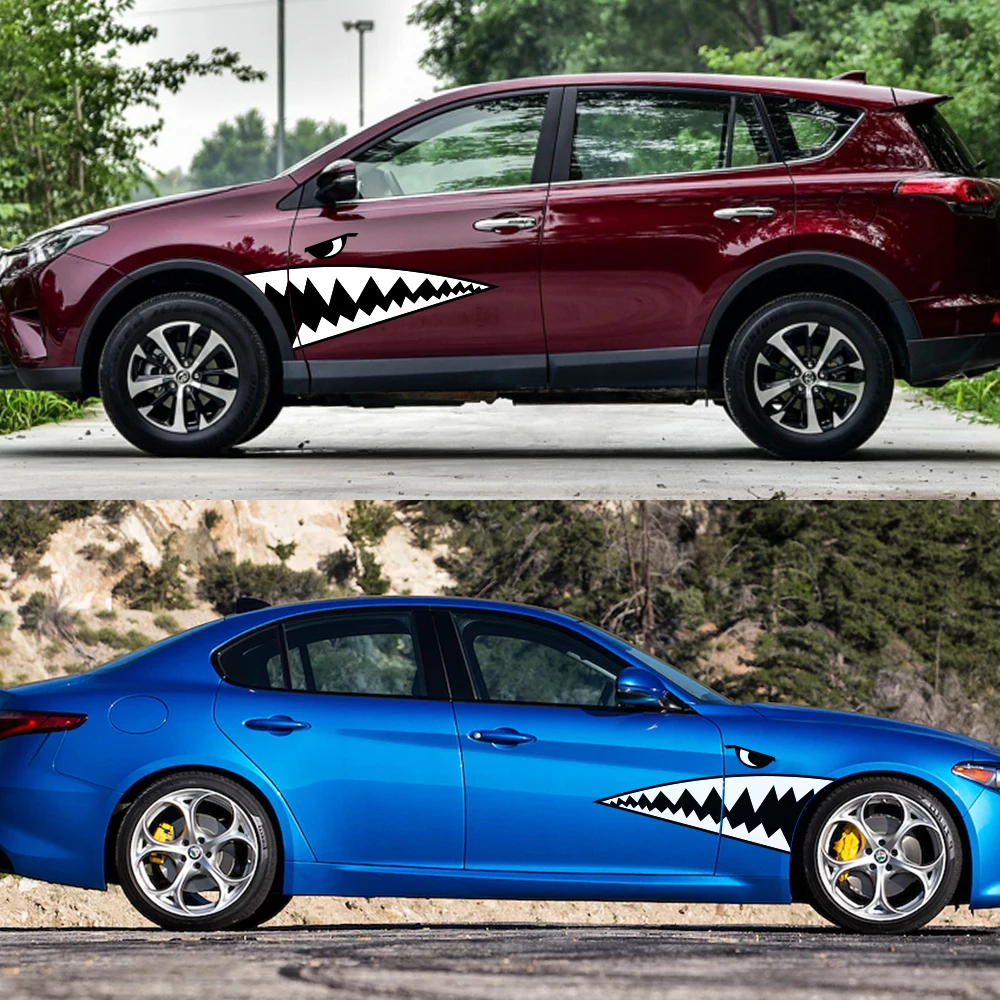 

Наклейки на дверь автомобиля, крутая Акула, виниловые наклейки для Audi BMW Ford Volkswagen VW Toyota Renault Peugeot Honda, аксессуары для тюнинга