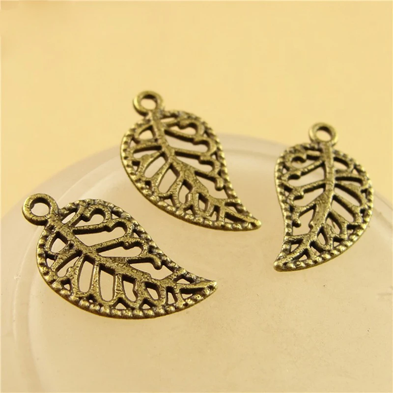 200pcs Vintage Ancient Tree leaf zinc alloy charms pendant suitable for DIY Bracelet Necklace jewelry accessories|Ювелирная